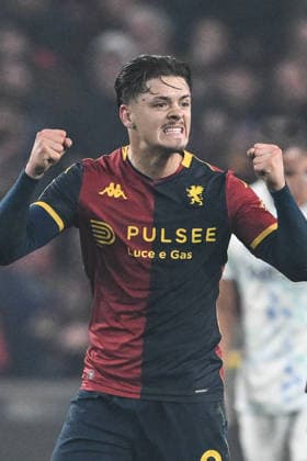 Genoa CFC v FC Internazionale - Serie A Vitinha of Genoa CFC celebrates after a goal during the Italian Serie A football match between Genoa CFC and Inter FC Internazionale at Luigi Ferraris stadium (also known as Marassi ) in Genova, Italy, on December 14, 2025. Genova Italy  Copyright: xTizianoxBallabiox originalFilename:ballabio-genoacfc251214_npwq5.jpg