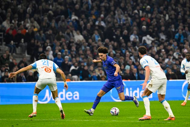 FOOTBALL : Olympique de Marseille VS AS Monaco - Ligue 1 Mc™Donalds - 14 12 2025 Maghnes Akliouche (ASM) - Ligue 1 Mc™Donalds match between Olympique de Marseille and AS Monaco on December 14, 2025 at the Orange Velodrome Stadium in Marseille. MarseilleFrance  Copyright: xWilliamxCannarellax