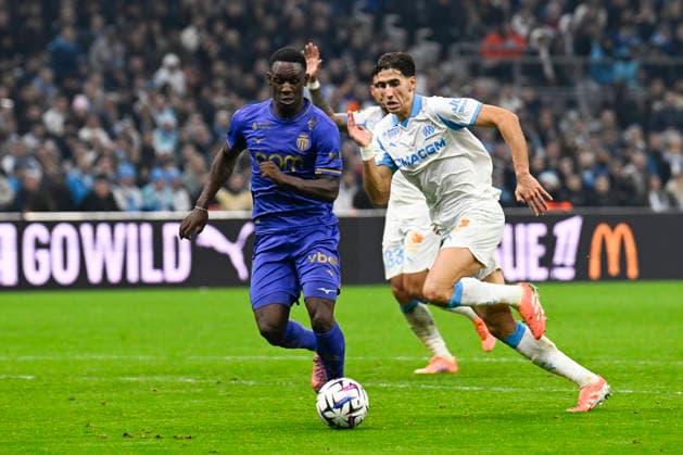 FOOTBALL : Olympique de Marseille VS AS Monaco - Ligue 1 Mc™Donalds - 14 12 2025 Folarin Balogun (ASM) - Ligue 1 Mc™Donalds match between Olympique de Marseille and AS Monaco on December 14, 2025 at the Orange Velodrome Stadium in Marseille. MarseilleFrance  Copyright: xWilliamxCannarellax