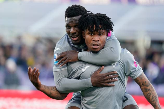 Verona s Gift Orban celebrates after scoring the goal of 0-1 during the Serie A soccer match between Fiorentina and Verona at the Artemio Franchi stadium in Florence, center of Italy - Sunday, December 14, 2025. - Soccer  Copyright: xMarcoxBucco LaxPressex
