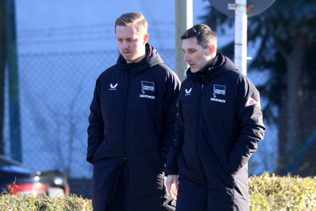 DEU, DFL, 2 FBL Hertha BSC, Training, 15 12 2025, Sportforum, Berlin, DEU, DFL, 2 FBL Hertha BSC, Training, im Bild Cheftrainer Stefan Leitl Hertha BSC Berlin , DFL regulations prohibit any use of Photographs as image sequences and or quasi video nordphotoxGmbHx xEngler nph00076