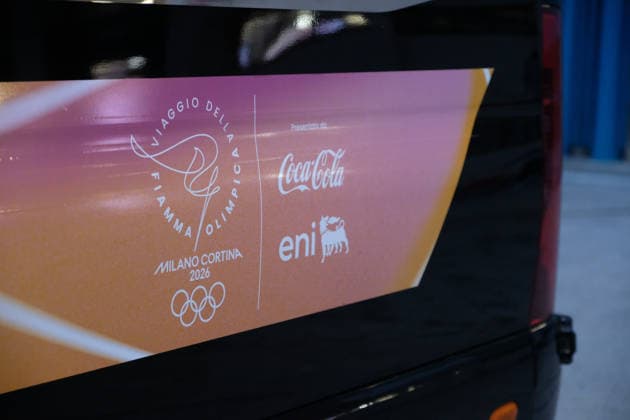 The Olympic Torch arrives in Palermo during the Olympic Torch Relay for the Olympic Winter games, Winterspiele,Spiele, Summer games Milano Cortina 2026 in Palermo, Italy, on 15 December 2025; in the photo: Milano Cortina 2026  Copyright: xFedericoxSerra IPAxSportx xipa-agency.netx xx IPA_69189431 IPA_Agency_IPA69189431