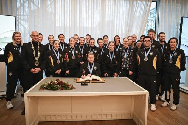 Handball, Womens World Championship, German national team, Reception at Dortmund City Hall