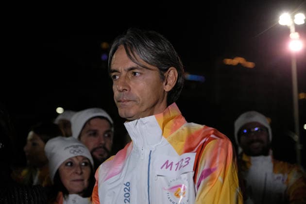 The Olympic Torch arrives in Palermo during the Olympic Torch Relay for the Olympic Winter games, Winterspiele,Spiele, Summer games Milano Cortina 2026 in Palermo, Italy, on 15 December 2025; in the photo: Filippo Inzaghi coach of Palermo FC  Copyright: xFedericoxSerra IPAxSportx xipa-agency.netx xx IPA_69192723 IPA_Agency_IPA69192723