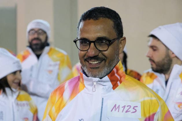 The Olympic Torch arrives in Palermo during the Olympic Torch Relay for the Olympic Winter games, Winterspiele,Spiele, Summer games Milano Cortina 2026 in Palermo, Italy, on 15 December 2025; in the photo: Antonio Cairoli torchbearer Rachid Berradi  Copyright: xFedericoxSerra IPAxSportx xipa-agency.netx xx IPA_69192605 IPA_Agency_IPA69192605
