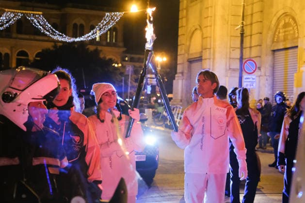 The Olympic Torch arrives in Palermo during the Olympic Torch Relay for the Olympic Winter games, Winterspiele,Spiele, Summer games Milano Cortina 2026 in Palermo, Italy, on 15 December 2025; in the photo: Filippo Inzaghi coach of Palermo FC with the Olympic torch  Copyright: xFedericoxSerra IPAxSportx xipa-agency.netx xx IPA_69194030 IPA_Agency_IPA69194030