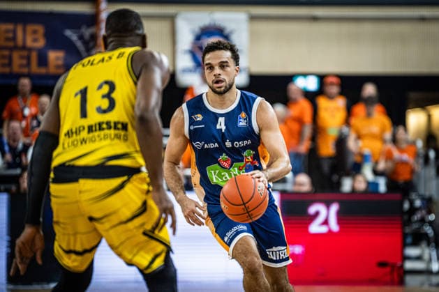 Rostock, Germany 15 December 2025 1 BBL 2025 2026 Rostock Seawolves vs MHP Riesen Ludwigsburg In the picture Elias Baggette ROSTOCK SEAWOLVES Copyright: xFotostandx xVoelkerx