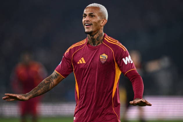 Dc Roma 15 12 2025 - campionato di calcio serie A Roma-Como foto Domenico Cippitelli Image nella foto: esultanza gol Wesley 