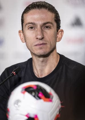 Fußball, FIFA International Cup, Flamengo Rio de Janeiro Pressekonferenz Filipe Luis Flamengo s head coach during press conference, PK, Pressekonferenz at Ahmad Bin Ali Stadium in Doha, Catar, today December 16, 2025. Photo by Ricardo Nogueira Sports Press Photo Copyright: xRicardoxNogueira SportsxPressxPhx Sportspressphoto_SPR74542