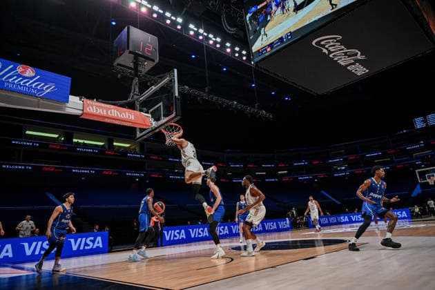 Dubai Basketball v Maccabi Tel Aviv - EuroLegaue DUBAI, UAE - DECEMBER 16: Filip Petrusev of Dubai Basketball in action during EuroLegaue basketball match between Dubai Basketball and Maccabi Tel Aviv at Coca-Cola Arena in Dubai, United Arab Emirates on December 16, 2025. Waleed Zein Anadolu Dubai United Arab Emirates. Editorial use only. Please get in touch for any other usage.  Copyright: x2025xAnadoluxWaleedxZeinx