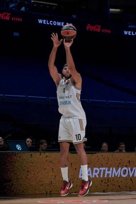 Dubai Basketball v Maccabi Tel Aviv - EuroLegaue DUBAI, UAE - DECEMBER 16: Justin Anderson of Dubai Basketball in action during EuroLegaue basketball match between Dubai Basketball and Maccabi Tel Aviv at Coca-Cola Arena in Dubai, United Arab Emirates on December 16, 2025. Waleed Zein Anadolu Dubai United Arab Emirates. Editorial use only. Please get in touch for any other usage.  Copyright: x2025xAnadoluxWaleedxZeinx
