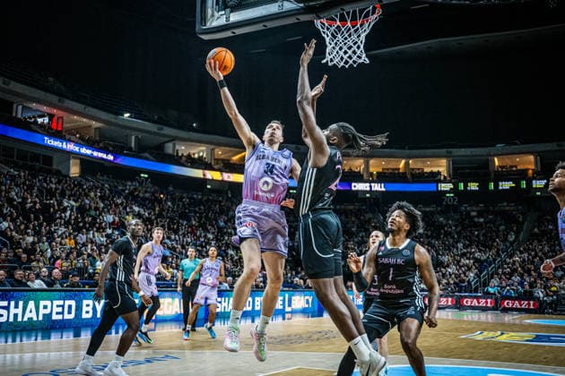 Basketball Berlin 16 12 2025 Season 2025 2026 Basketball Champions League BCL Alba Berlin Sabah BC Baku Justin Bean Alba Berlin, No 34 Jean Marc Pansa Sabah, No 27