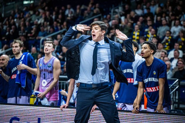 Basketball Berlin 16 12 2025 Season 2025 2026 Basketball Champions League BCL Alba Berlin Sabah BC Baku Pedro Calles Alba Berlin, Coach