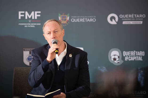 Mexico V Iceland Football Match press conference, PK, Pressekonferenz Ivar Sisniega, executive president of the Mexican Football Federation, speaks during a press conference about the Mexican national team, Nationalteam s match against Iceland at the Corregidora Stadium. on December 16, 2025 in Queretaro, Mexico. (Photo by Jose Carrera Eyepix Group) Copyright: xJosexCarrera xEyepixxGroupx JFC_16122025_174168