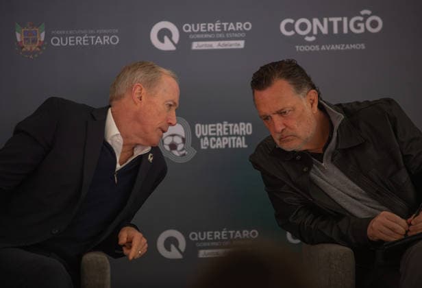 Mexico V Iceland Football Match press conference, PK, Pressekonferenz Ivar Sisniega, executive president of the Mexican Football Federation, and Mauricio Kuri, Governor of State of Queretaro during a press conference about the Mexican national team, Nationalteam s match against Iceland at the Corregidora Stadium. on December 16, 2025 in Queretaro, Mexico. (Photo by Jose Carrera Eyepix Group) Copyright: xJosexCarrera xEyepixxGroupx JFC_16122025_174173