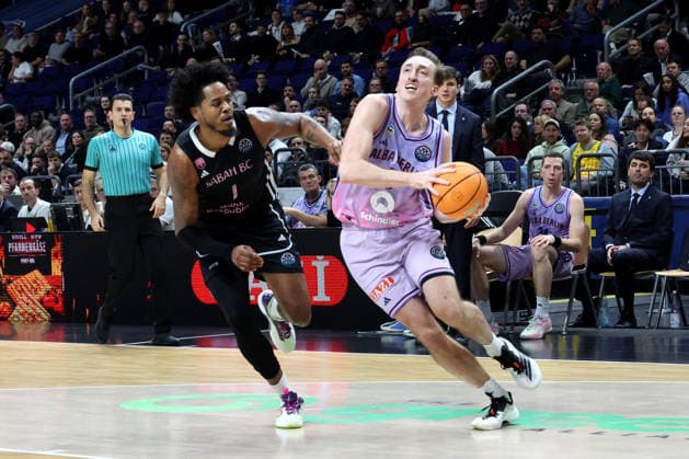 DEU, Basketball Champions League BCL , ALBA vs BC Sabah, 16 12 2025, Uber Arena, Berlin, DEU, Basketball Champions League BCL , ALBA vs BC Sabah, in the picture Moses Wood ALBA Berlin 11 , Justin Tillman Sabah BC Bak 1 nordphotoxGmbHx xEngler nph00076