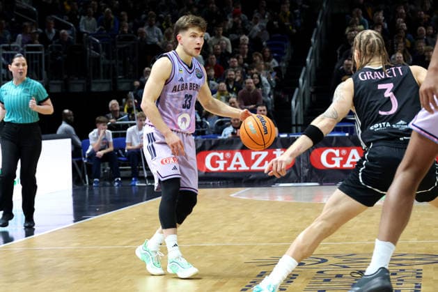 DEU, Basketball Champions League BCL , ALBA vs BC Sabah, 16 12 2025, Uber Arena, Berlin, DEU, Basketball Champions League BCL , ALBA vs BC Sabah, pictured Bennet Hundt ALBA Berlin 33 nordphotoxGmbHx xEngler nph00076