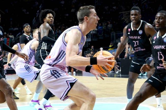 DEU, Basketball Champions League BCL , ALBA vs BC Sabah, 16 12 2025, Uber Arena, Berlin, DEU, Basketball Champions League BCL , ALBA vs BC Sabah, in the picture Justin Bean ALBA Berlin 34 nordphotoxGmbHx xEngler nph00076