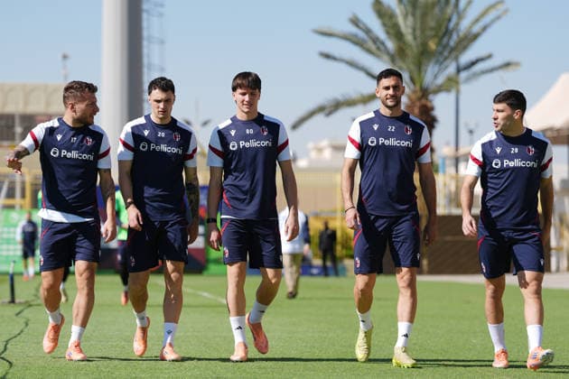 Bologna™s players arrive at the training session at Riyadh , Saudi Arabia - EA Sports FC italian Supercup 2025 2026 Soccer - Wednesday, December 17 , 2025  Copyright: xSpada LaPressex