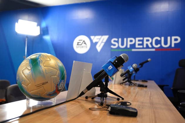 A generic view during AC Milan press conference, PK, Pressekonferenz at Al Awwal Park Stadium in Riyadh, Saudi Arabia - EA Sports FC italian Supercup 2025 2026 - Soccer - Wednesday December 17, 2025  Copyright: xMassimoxPaolone LaPressex