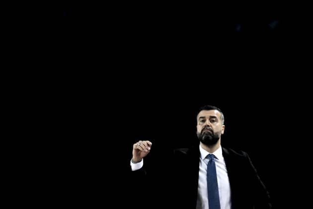 Turk Telekom v JL Bourg - EuroCup Basketball ANKARA, TURKIYE - DECEMBER 17: Head Coach of Turk Telekom Erdem Can reacts during EuroCup Basketball group B week 11 match between Turk Telekom and JL Bourg at Ankara Arena in Ankara, Turkiye on December 17, 2025. Mehmet Futsi Anadolu Ankara Turkey. Editorial use only. Please get in touch for any other usage.  Copyright: x2025xAnadoluxMehmetxFutsix