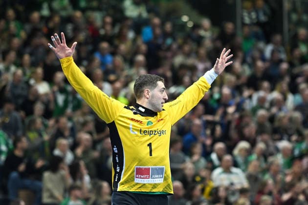 Domenico Ebner SC DHfK Leipzig, 1 SC DHfK Leipzig vs TBV Lemgo Lippe, Handball, DHB Cup quarter-finals, 2025 2026 season, 17 12 2025 SC DHfK Leipzig vs TBV Lemgo Lippe, Handball, DHB Cup quarter-finals, 2025 2026 season, 17 12 2025 Dresden Copyright: xEibner-Pressefoto xHoepnerx EP_PHR