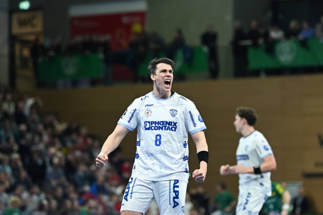 Frederik Simak TBV Lemgo Lippe, 8 SC DHfK Leipzig vs TBV Lemgo Lippe, handball, DHB Cup quarter-finals, 2025 2026 season, 17 12 2025 SC DHfK Leipzig vs TBV Lemgo Lippe, handball, DHB Cup quarter-finals, 2025 2026 season, 17 12 2025 Dresden Copyright: xEibner-Pressefoto xHoepnerx EP_PHR