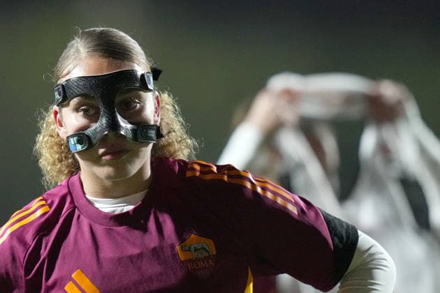 AS Roma s Alayah Sophia Pilgrim during the Uefa Women™s Champions League soccer match between Roma and St. Pölten at the Rome s Tre Fontane stadium, Italy - Wednesday December 17, 2025 - Soccer ( Photo by Alfredo Falcone LaPresse )  Copyright: xAlfredoxFalcone LaPressex