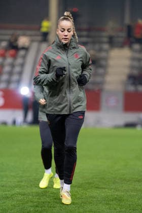 Giulia Gwinn 7 FC Bayern at the UEFA Womens Champions League match FC Bayern Munich Valerenga IF on 17 12 2025 Munich FC Bayern Campus Bayern Germany