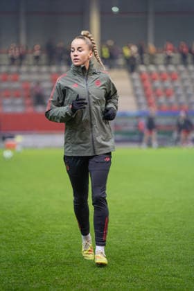 Giulia Gwinn 7 FC Bayern at the UEFA Womens Champions League match FC Bayern Munich Valerenga IF on 17 12 2025 Munich FC Bayern Campus Bayern Germany