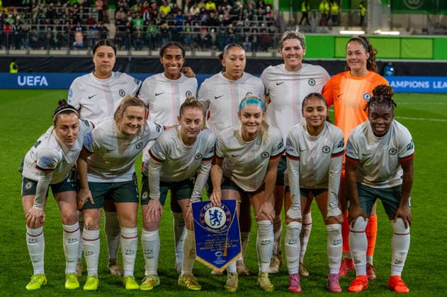 Germany, Football, UEFA, Womens Champions League, Matchday 6 2025 2026 VfL Wolfsburg Chelsea FC on 17 12 in Wolfsburg AOK Stadion Team photo Chelsea FC Copyright: xSvenxHeidmannx