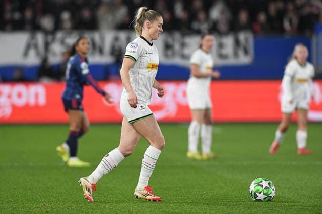 OHL Women s Kim Everaerts pictured in action during a soccer match between Oud-Heverlee Leuven Women and English Arsenal, Wednesday 17 December 2025 in Heverlee, game 6 (out of 6) in the league phase of the UEFA Women s Champions League competition. JILLxDELSAUX  x149647038x