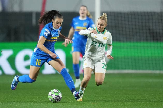 St. Polten s Fanni Nagy AS Roma s Giada Greggi during the Uefa Women™s Champions League soccer match between Roma and St. Pölten at the Rome s Tre Fontane stadium, Italy - Wednesday December 17, 2025 - Soccer ( Photo by Alfredo Falcone LaPresse )  Copyright: xAlfredoxFalcone LaPressex