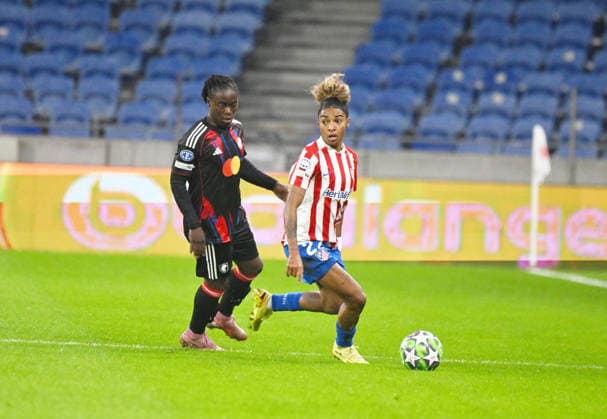 Football : OL Lyonnes v Atletico Madrid - UEFA Womens champions league Luany of Atletico Madrid during the UEFA Womens champions league match between OL Lyonnes and Atletico Madrid at Groupama Stadium Decines Charpieu Lyon France on December 17, 2025 LYONFrance  Copyright: xMouradxAllilix