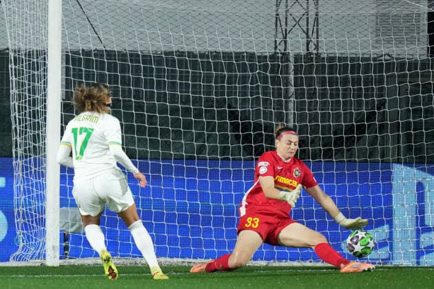 AS Roma s Alayah Sophia Pilgrim gol during the Uefa Women™s Champions League soccer match between Roma and St. Pölten at the Rome s Tre Fontane stadium, Italy - Wednesday December 17, 2025 - Soccer ( Photo by Alfredo Falcone LaPresse )  Copyright: xAlfredoxFalcone LaPressex