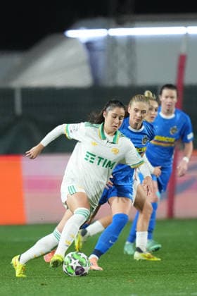 AS Roma s Giulia Dragoni during the Uefa Women™s Champions League soccer match between Roma and St. Pölten at the Rome s Tre Fontane stadium, Italy - Wednesday December 17, 2025 - Soccer ( Photo by Alfredo Falcone LaPresse )  Copyright: xAlfredoxFalcone LaPressex