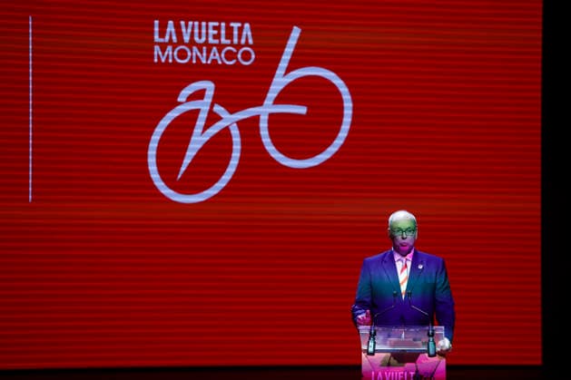 MÓNACO, 17 12 2025.- Prince Albert II of Monaco speaks during the presentation ceremony of the route of the 2026 Vuelta a Espana in the Hall of Stars of the Monte Carlo Sporting Club in MonteCarlo, expressing his gratitude that his country has been chosen for the third time to launch a major stage race. Presentation ceremony of 2026 La Vuelta a Espana !ACHTUNG: NUR REDAKTIONELLE NUTZUNG!  Copyright: xJavierxLizónx GRAF6438 20251217-55018860380_1
