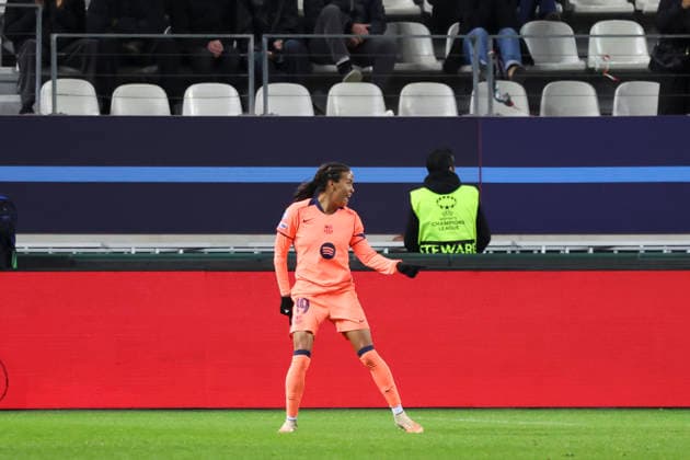 FOOTBALL FEMININ : Paris FC Vs FC Barcelone - Ligue des Champions - 17 12 2025 Joie - But de Vicky Lopez (FC Barcelone) ParisFrance  Copyright: xMichaelxBaucherx