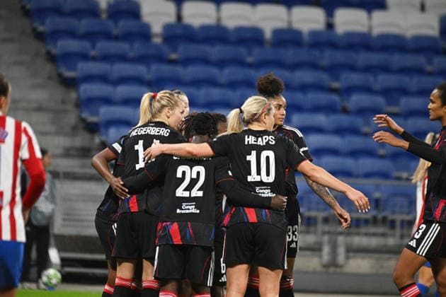 Football : OL Lyonnes v Atletico Madrid - UEFA Womens champions league Vilde Boe Risa of Atletico Madrid scored an own goal during the UEFA Womens champions league match between OL Lyonnes and Atletico Madrid at Groupama Stadium Decines Charpieu Lyon France on December 17, 2025 LYONFrance  Copyright: xMouradxAllilix