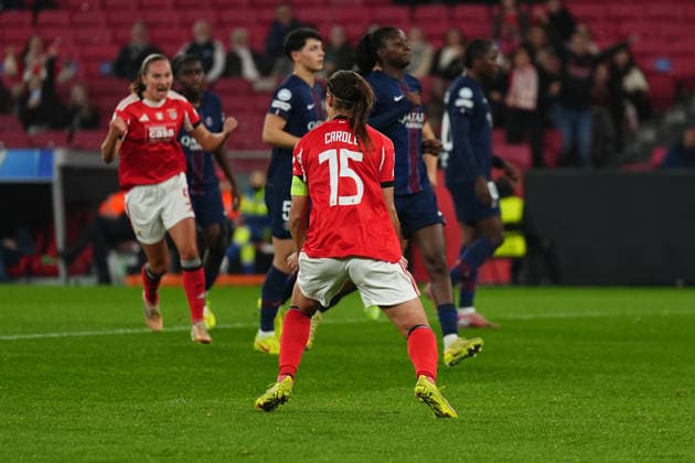 UEFA Womens Champions League - SL Benfica v PSG Carole Costa of SL Benfica celebrates her goal during the match between SL Benfica and PSG at Estadio do Lisboa e Benfica, for the UEFA Womens Champions League - Dezember 17, 2025 - Lisbon, Portugal. (Photo: Joao Alvarinhas - Avant Sports) Lisbon Estadio do Sport Lisboa e Benfica Portugal Copyright: xJoaoxAlvarinhasx-xAvantxSportsx