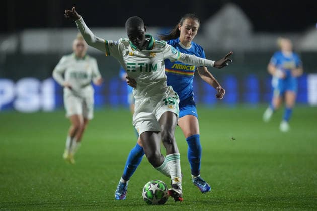 AS Roma s Shukurat Oladipo during the Uefa Women™s Champions League soccer match between Roma and St. Pölten at the Rome s Tre Fontane stadium, Italy - Wednesday December 17, 2025 - Soccer ( Photo by Alfredo Falcone LaPresse )  Copyright: xAlfredoxFalcone LaPressex