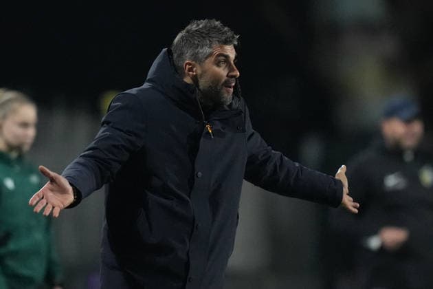 AS Roma s head coach Luca Rossettini during the Uefa Women™s Champions League soccer match between Roma and St. Pölten at the Rome s Tre Fontane stadium, Italy - Wednesday December 17, 2025 - Soccer ( Photo by Alfredo Falcone LaPresse )  Copyright: xAlfredoxFalcone LaPressex