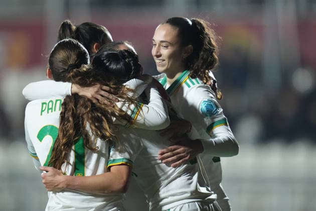 AS Roma s Evelyne Viens celebrates after scoring during the Uefa Women™s Champions League soccer match between Roma and St. Pölten at the Rome s Tre Fontane stadium, Italy - Wednesday December 17, 2025 - Soccer ( Photo by Alfredo Falcone LaPresse )  Copyright: xAlfredoxFalcone LaPressex
