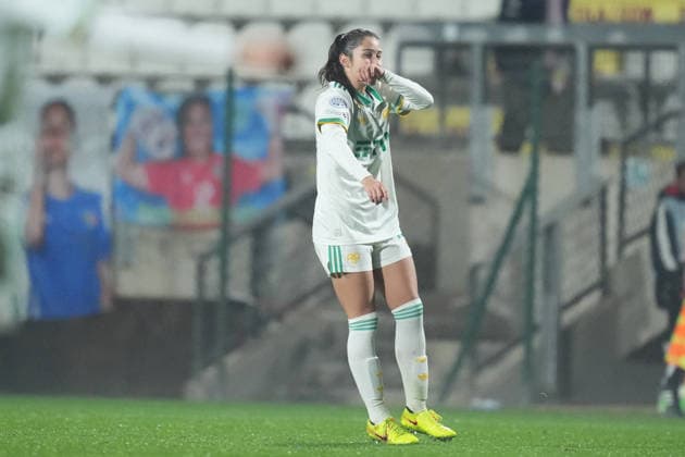 AS Roma s Giulia Dragoni celebrates after scoring during the Uefa Women™s Champions League soccer match between Roma and St. Pölten at the Rome s Tre Fontane stadium, Italy - Wednesday December 17, 2025 - Soccer ( Photo by Alfredo Falcone LaPresse )  Copyright: xAlfredoxFalcone LaPressex