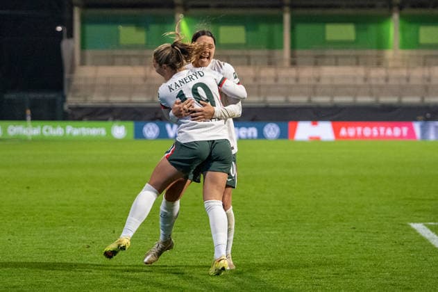 Germany, Football, UEFA, Womens Champions League, Matchday 6 2025 2026 VfL Wolfsburg Chelsea FC on 17 12 in Wolfsburg AOK Stadion Goal to 1 2 Sam Kerr Chelsea FC 20 Goal celebration Copyright: xSvenxHeidmannx