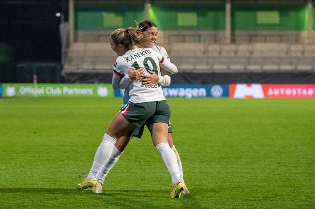 Germany, Football, UEFA, Womens Champions League, Matchday 6 2025 2026 VfL Wolfsburg Chelsea FC on 17 12 in Wolfsburg AOK Stadion Goal to 1 2 Sam Kerr Chelsea FC 20 Goal celebration Copyright: xSvenxHeidmannx