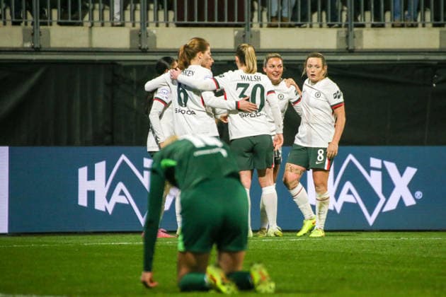 17 12 2025, xgrfx, Football UEFA WomenÂs Champions League, VfL Wolfsburg FC Chelsea v l Tor, Sam Kerr FC Chelsea DFL DFB REGULATIONS PROHIBIT ANY USE OF PHOTOGRAPHS as IMAGE SEQUENCES and or QUASI VIDEO Wolfsburg