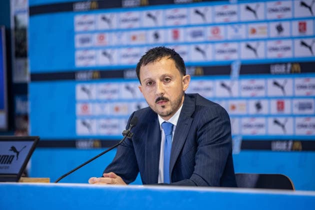 FOOTBALL : Conference de presse Pablo Longoria - Marseille - 18 12 2025 FOOTBALL - 18 12 2025 - ConfÃ rence de presse de mi-saison de LONGORIA pablo, prÃ sident de l OM, Olympique de Marseille MARSEILLEFrance  Copyright: xadrienpittore x