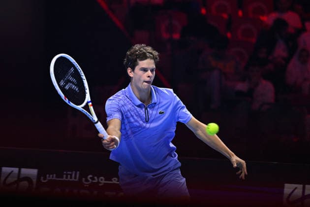 Next Gen ATP, Tennis Herren Finals Presented by PIF - Jeddah Alexander Blockx from Belgium during his second round match at the 2025 ATP NextGen Finals in Jeddah, SAOUDI, on December 18, 2025. Photo by Corinne Dubreuil ABACAPRESS.COM Jeddah Saudi Arabia  Copyright: xDubreuilxCorinne ABACAx
