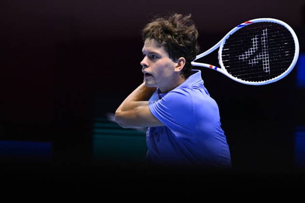 Next Gen ATP, Tennis Herren Finals Presented by PIF - Jeddah Alexander Blockx from Belgium during his second round match at the 2025 ATP NextGen Finals in Jeddah, SAOUDI, on December 18, 2025. Photo by Corinne Dubreuil ABACAPRESS.COM Jeddah Saudi Arabia  Copyright: xDubreuilxCorinne ABACAx